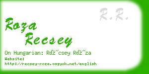 roza recsey business card